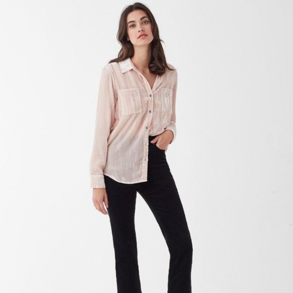Splendid Moonstone Velvet Shirt Almond